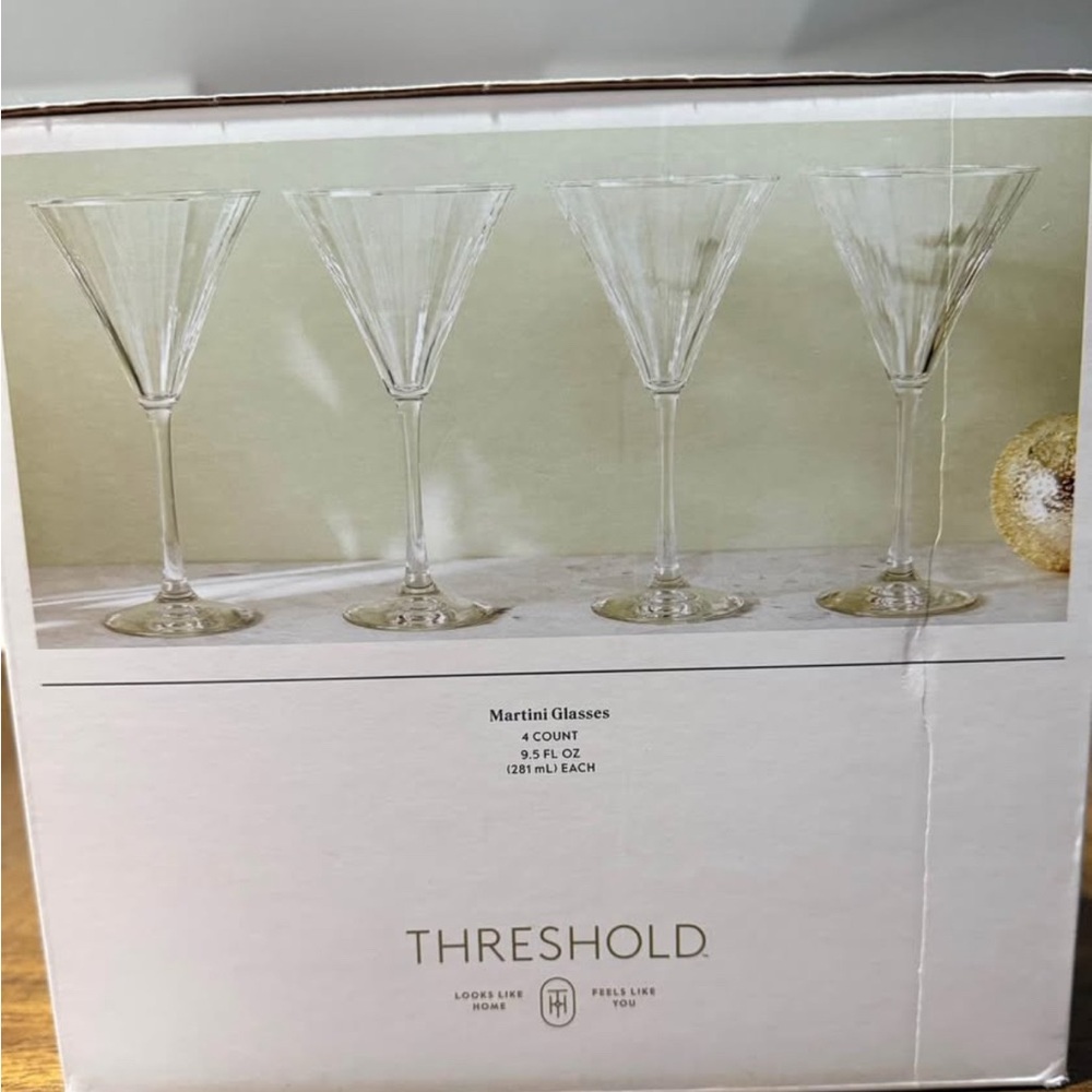 Threshold Clear Martini Glasses Set